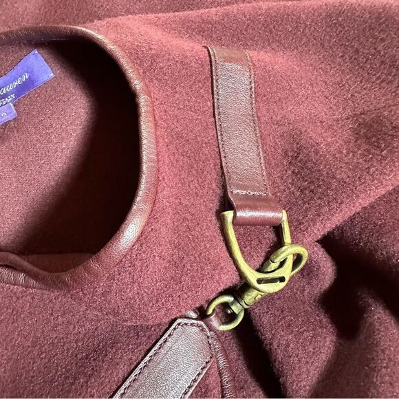 Ralph Lauren Collection Pre-Fall ‘17 Winsor Burgundy Wool-Cashmere Lambskin Cape - Picture 15 of 17